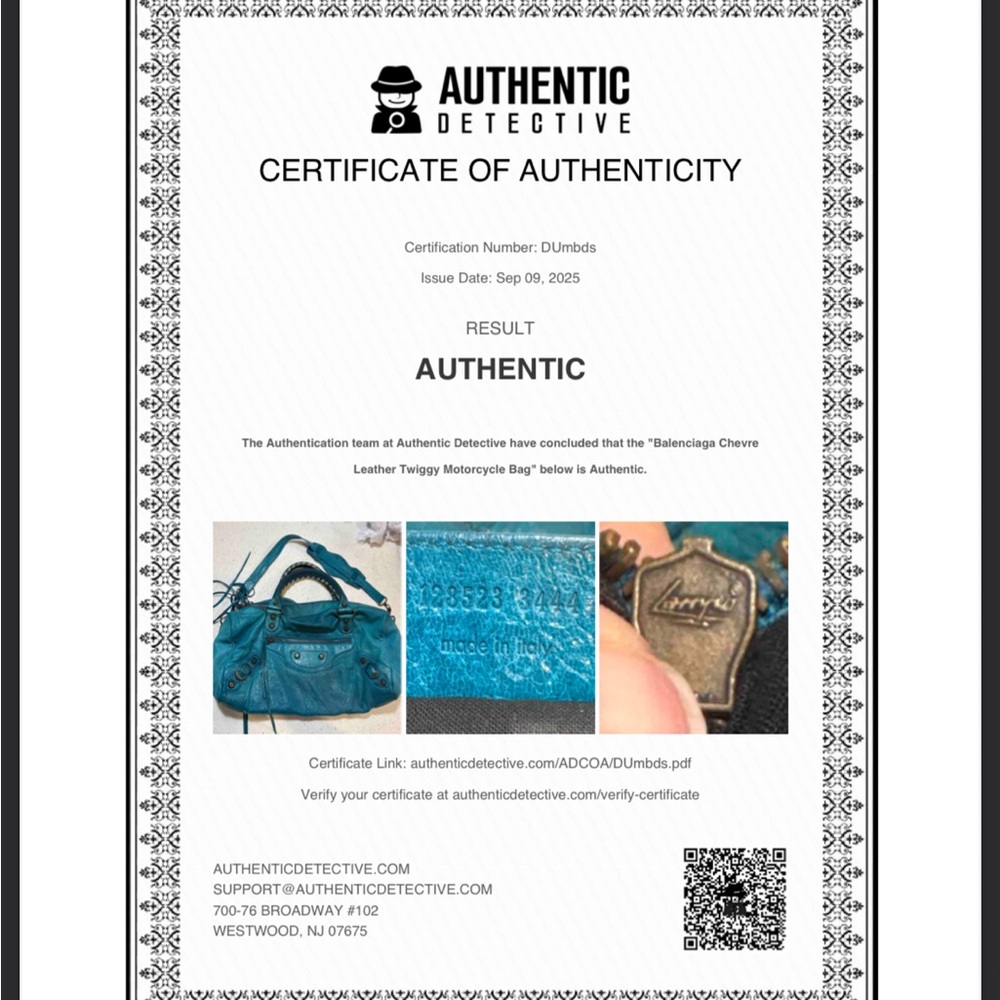 Balenciaga Twiggy Motorcycle Bag – Turquoise Chevre Leather – Authentic RARE - Picture 3 of 16